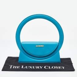 Pre Owned Jacquemus Blue Leather Le Sac Round Top Handle Bag