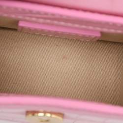 Jacquemus Pink Croc Embossed Leather Mini Le Chiquito Top Handle Bag