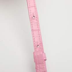Jacquemus Pink Croc Embossed Leather Mini Le Chiquito Top Handle Bag