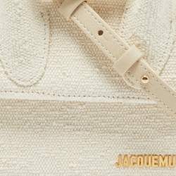 Jacquemus Off White Canvas Le Chiquito Noeud Top Handle Bag