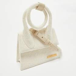 Jacquemus Off White Canvas Le Chiquito Noeud Top Handle Bag