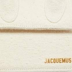 Jacquemus Off White Canvas Le Chiquito Noeud Top Handle Bag
