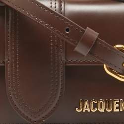 Jacquemus Dark Brown Leather Mini Le Bambino Top Handle Bag