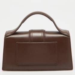 Jacquemus Dark Brown Leather Mini Le Bambino Top Handle Bag