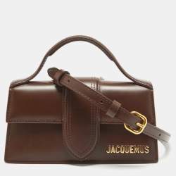 Jacquemus Dark Brown Leather Mini Le Bambino Top Handle Bag