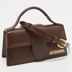 Jacquemus Dark Brown Leather Mini Le Bambino Top Handle Bag