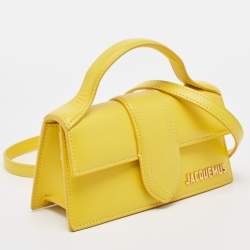 Jacquemus Yellow Leather Mini Le Bambino Top Handle Bag