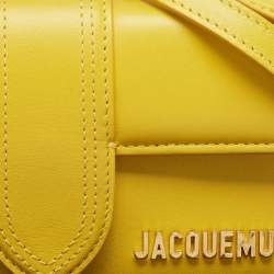 Jacquemus Yellow Leather Mini Le Bambino Top Handle Bag