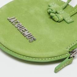 Jacquemus Green Suede Le Pitchou Coin Purse