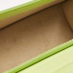 Pre Owned Jacquemus Green Green Croc Embossed Leather Le Chiquito Moyen Top Handle Bag