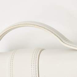 Pre Owned Jacquemus White Leather Le Grand Bambino Top Handle Bag