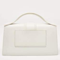 Pre Owned Jacquemus White Leather Le Grand Bambino Top Handle Bag