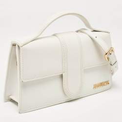 Pre Owned Jacquemus White Leather Le Grand Bambino Top Handle Bag
