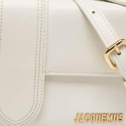 Pre Owned Jacquemus White Leather Le Grand Bambino Top Handle Bag