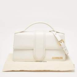Pre Owned Jacquemus White Leather Le Grand Bambino Top Handle Bag