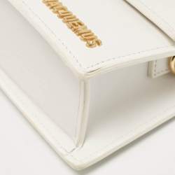 Pre Owned Jacquemus White Leather Le Grand Bambino Top Handle Bag