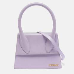مملوكة مسبقًا Jacquemus Purple Leather Grand Le Chiquito Top Handle Bag