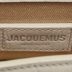 Pre Owned Jacquemus Light Grey Nubuck Leather Mini Le Chiquito Top Handle Bag
