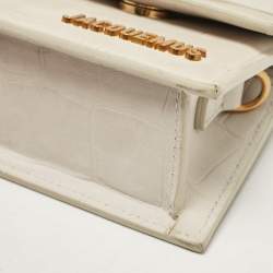 Pre Owned Jacquemus Light Grey Nubuck Leather Mini Le Chiquito Top Handle Bag