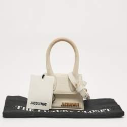 Pre Owned Jacquemus Light Grey Nubuck Leather Mini Le Chiquito Top Handle Bag