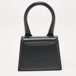 Jacquemus Black Leather Mini Le Chiquito Top Handle Bag