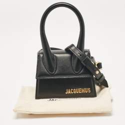 Jacquemus Black Leather Mini Le Chiquito Top Handle Bag