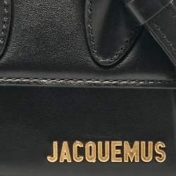 Jacquemus Black Leather Mini Le Chiquito Top Handle Bag