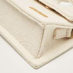 Jacquemus Off White Canvas Le Chiquito Noeud Top Handle Bag