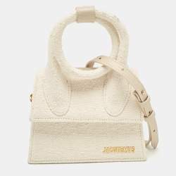Jacquemus Off White Canvas Le Chiquito Noeud Top Handle Bag