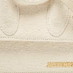 Jacquemus Off White Canvas Le Chiquito Noeud Top Handle Bag