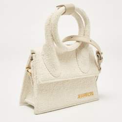 Jacquemus Off White Canvas Le Chiquito Noeud Top Handle Bag