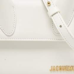 Pre Owned Jacquemus White Leather Leather Le Chiquito Moyen Top Handle Bag
