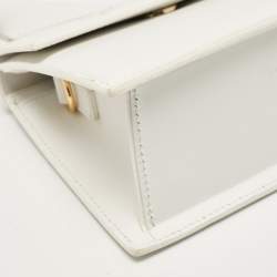 Pre Owned Jacquemus White Leather Leather Le Chiquito Moyen Top Handle Bag