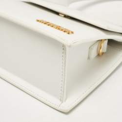 Pre Owned Jacquemus White Leather Leather Le Chiquito Moyen Top Handle Bag