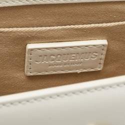 Pre Owned Jacquemus White Leather Leather Le Chiquito Moyen Top Handle Bag