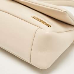 Pre Owned Jacquemus Beige Leather Le Bambimou Padded Shoulder Bag