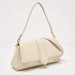 Pre Owned Jacquemus Beige Leather Le Bambimou Padded Shoulder Bag