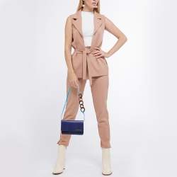 Jacquemus Dark Blue Lizard Embosed Leather Le Riveira Shoulder Bag