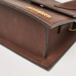 مملوكة مسبقًا Jacquemus Brown Leather Le Chiquito Moyen Top Handle Bag