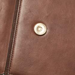 مملوكة مسبقًا Jacquemus Brown Leather Le Chiquito Moyen Top Handle Bag