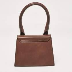 مملوكة مسبقًا Jacquemus Brown Leather Le Chiquito Moyen Top Handle Bag