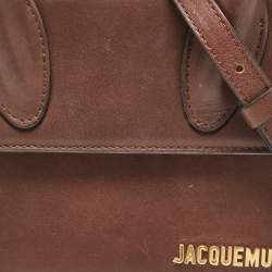 مملوكة مسبقًا Jacquemus Brown Leather Le Chiquito Moyen Top Handle Bag