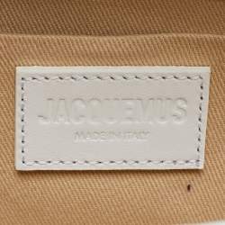Pre Owned Jacquemus White Leather Long Le Chiquito Top Handle Bag