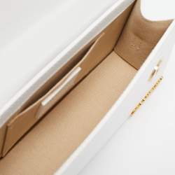 Pre Owned Jacquemus White Leather Long Le Chiquito Top Handle Bag