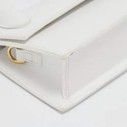 Pre Owned Jacquemus White Leather Long Le Chiquito Top Handle Bag