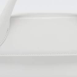 Pre Owned Jacquemus White Leather Long Le Chiquito Top Handle Bag