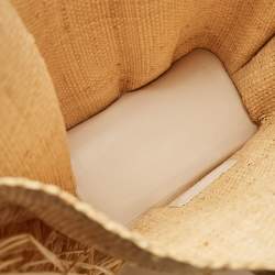 Pre Owned Jacquemus Beige Woven Raffia and Leather Le Baci Fringe Tote