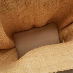 Pre Owned Jacquemus Beige Woven Raffia and Leather Le Baci Fringe Tote