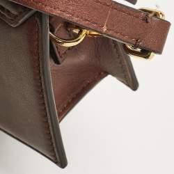 Jacquemus Dark Brown Leather Mini Le Chiquito Top Handle Bag