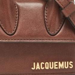 Jacquemus Dark Brown Leather Mini Le Chiquito Top Handle Bag
